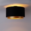 Moderne plafondlamp zwart met goud 47 cm duo kap - combi
