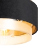 Moderne plafondlamp zwart met goud - elif