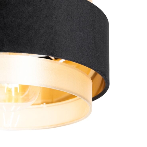 Moderne plafondlamp zwart met goud - elif