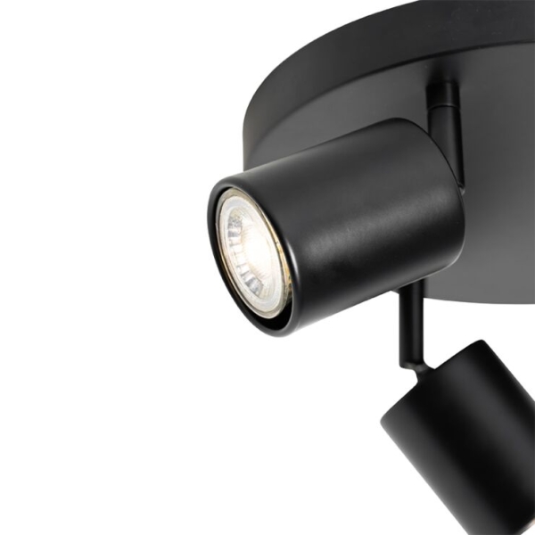 Moderne plafondlamp zwart verstelbaar rond 3-lichts - java