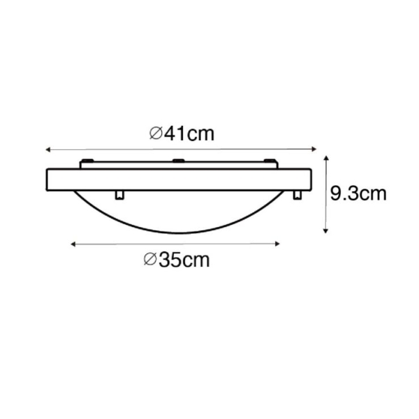 Moderne plafonnière wit 41 cm ip44 - yuma