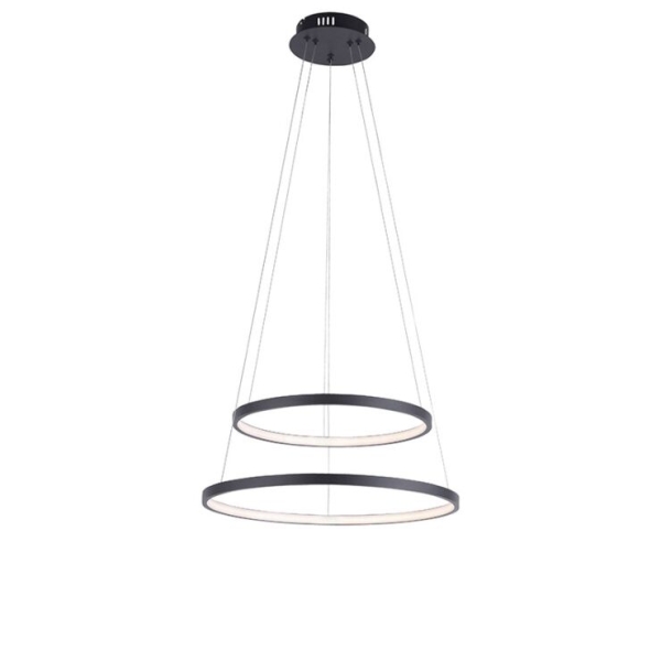 Moderne ring hanglamp antraciet incl. Led dimbaar - anella duo