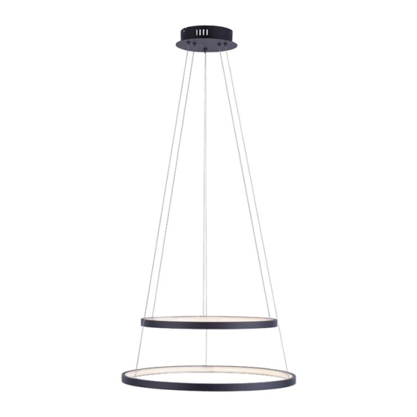 Moderne ring hanglamp antraciet incl. Led dimbaar - anella duo