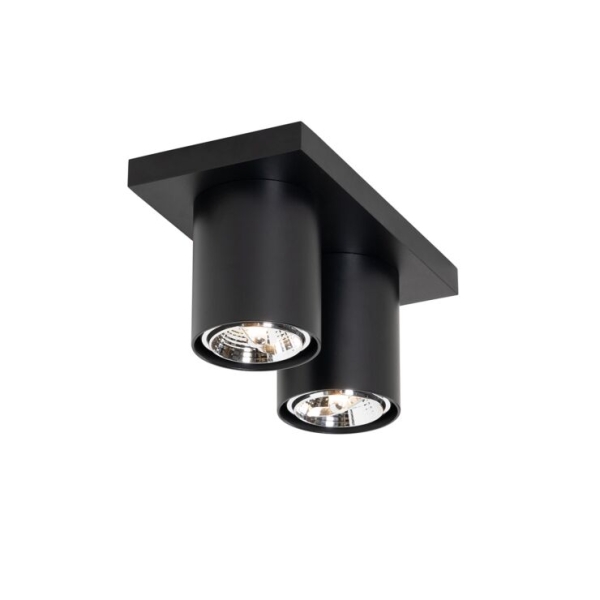 Moderne spot zwart 2-lichts - tubo