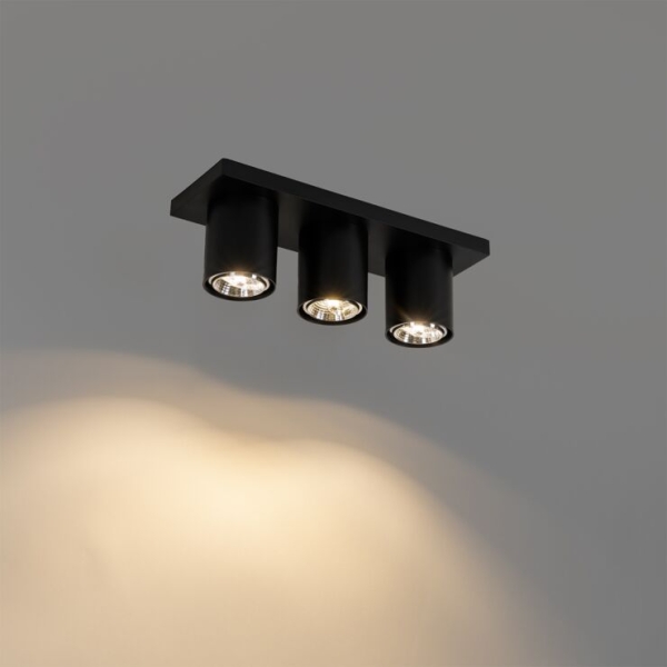 Moderne plafondspot zwart 3-lichts - tubo