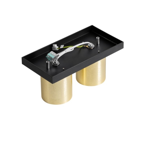Moderne spot zwart met goud 2-lichts - tubo