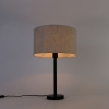 Moderne tafellamp zwart met boucle kap lichtgrijs 35 cm - simplo
