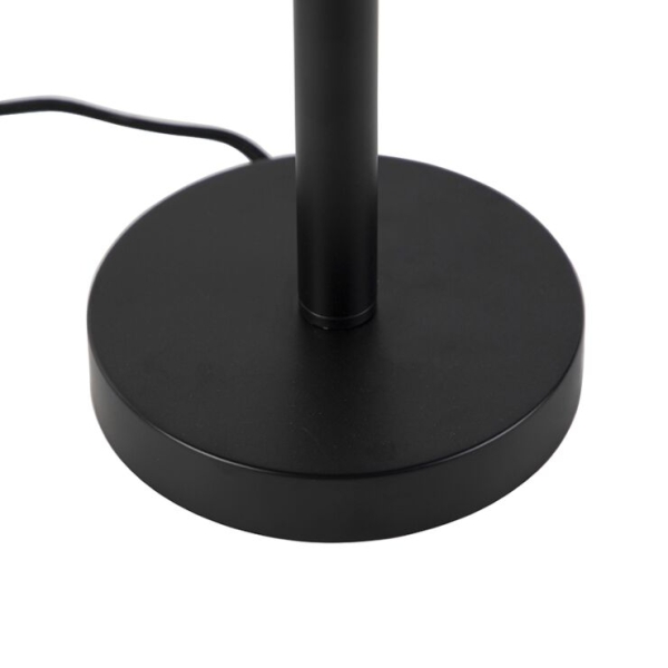 Moderne tafellamp zwart met kap grijs 25 cm - simplo