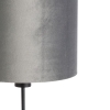 Moderne tafellamp zwart stoffen kap grijs 25 cm verstelbaar - parte
