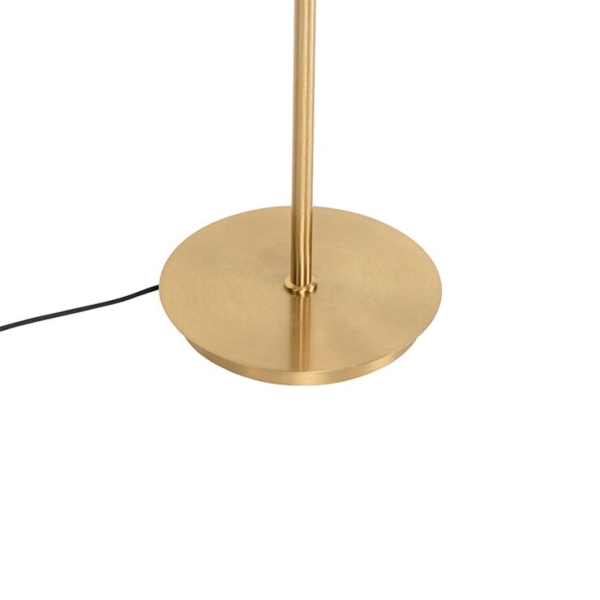 Moderne vloerlamp goud 5-lichts met smoke glas - athens