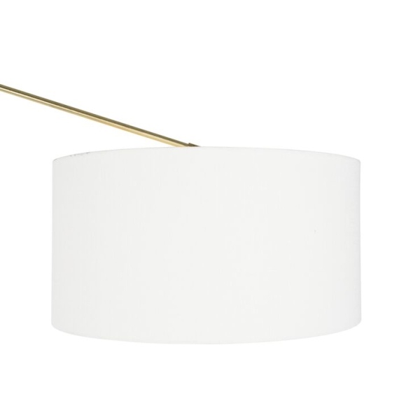 Moderne vloerlamp goud met kap wit 50 cm verstelbaar - editor