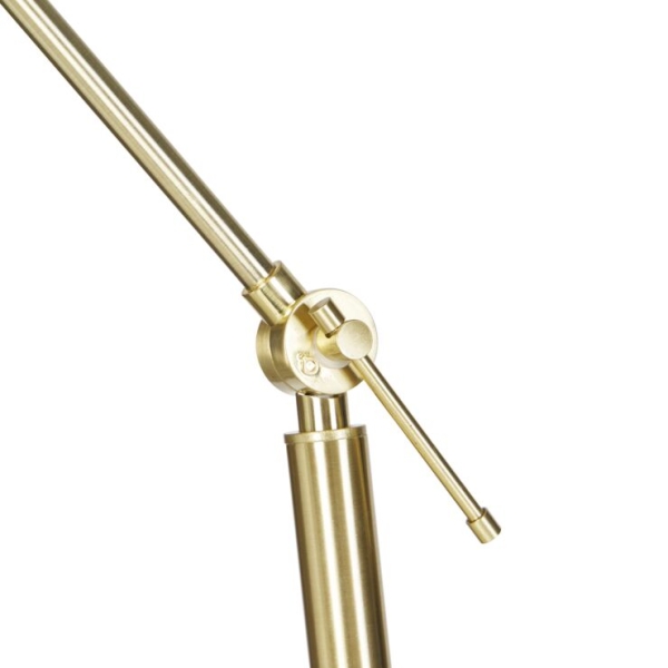 Moderne vloerlamp goud met kap wit 50 cm verstelbaar - editor