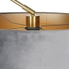 Moderne vloerlamp goud velours kap grijs 50 cm - editor
