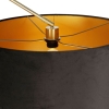 Moderne vloerlamp goud velours kap zwart 50 cm - editor