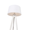 Moderne vloerlamp tripod wit met linnen kap wit 45 cm - tripod classic
