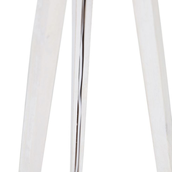 Moderne vloerlamp tripod wit met linnen kap wit 45 cm - tripod classic