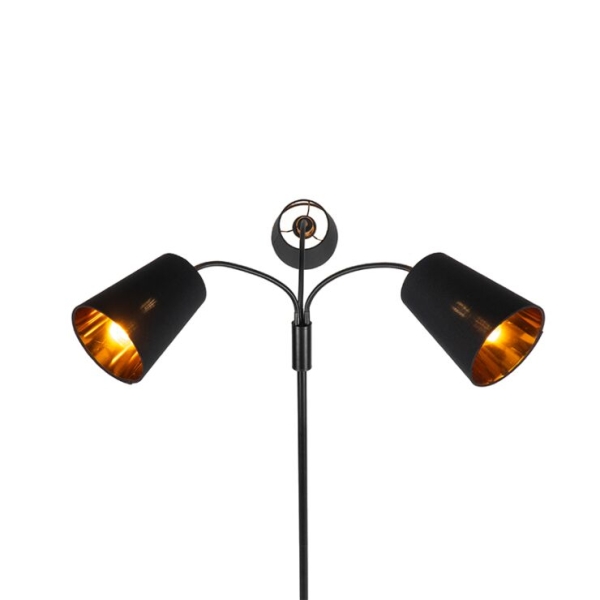 Moderne vloerlamp zwart 3-lichts - carmen