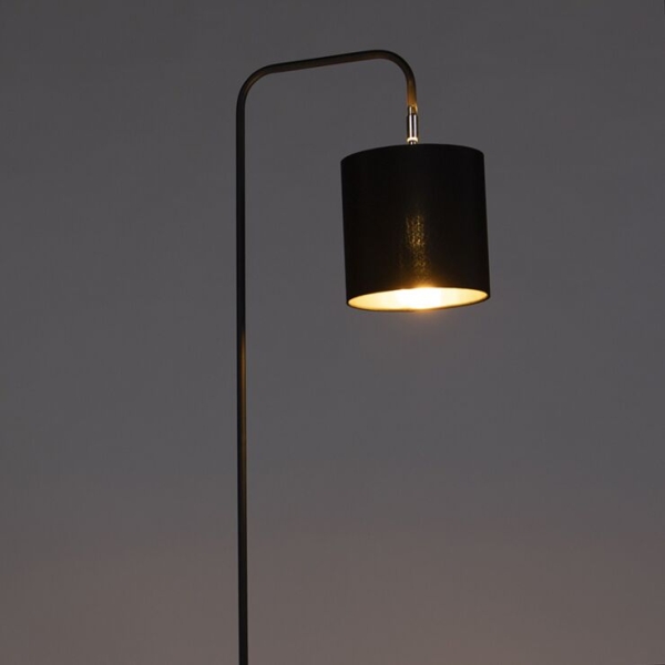 Moderne vloerlamp zwart - lofty