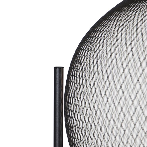 Moderne vloerlamp zwart - mesh ball