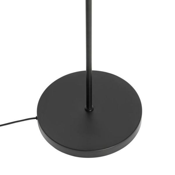 Moderne vloerlamp zwart met smoke glas 2-lichts - stavelot