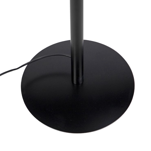 Moderne vloerlamp zwart met witte plisse kap 45 cm - simplo
