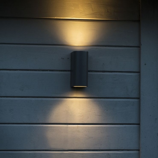Moderne wandlamp donkergrijs ip44 - ben 2