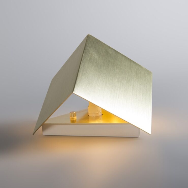 Moderne wandlamp goud - cube