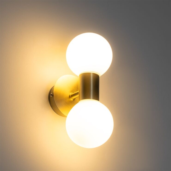 Moderne wandlamp goud ip44 2-lichts - cederic