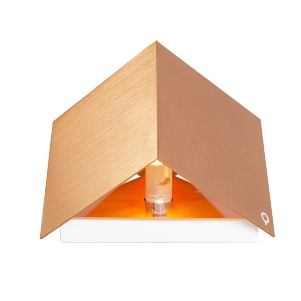 Moderne wandlamp koper - cube