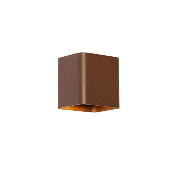 Moderne wandlamp roestbruin incl. Led ip54 vierkant - evi