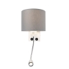 Moderne wandlamp wit met grijze kap - brescia