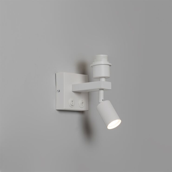 Moderne wandlamp wit met leeslamp - brescia