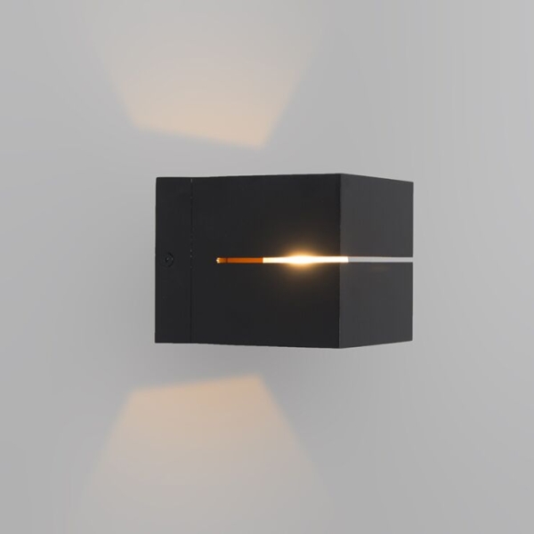 Moderne wandlamp zwart met goud 9