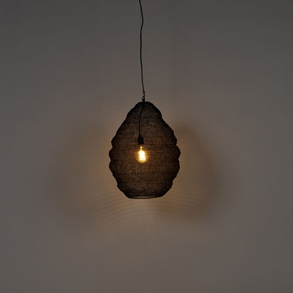 Oosterse hanglamp zwart 45 cm nidum l 14