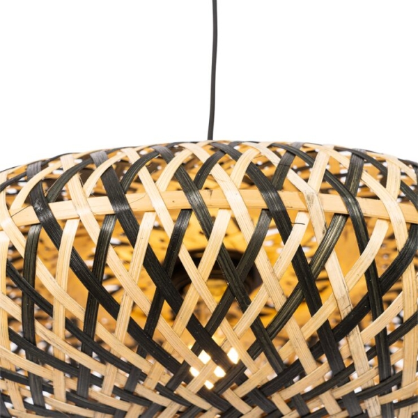 Oosterse hanglamp zwart bamboe 40 cm - ostrava