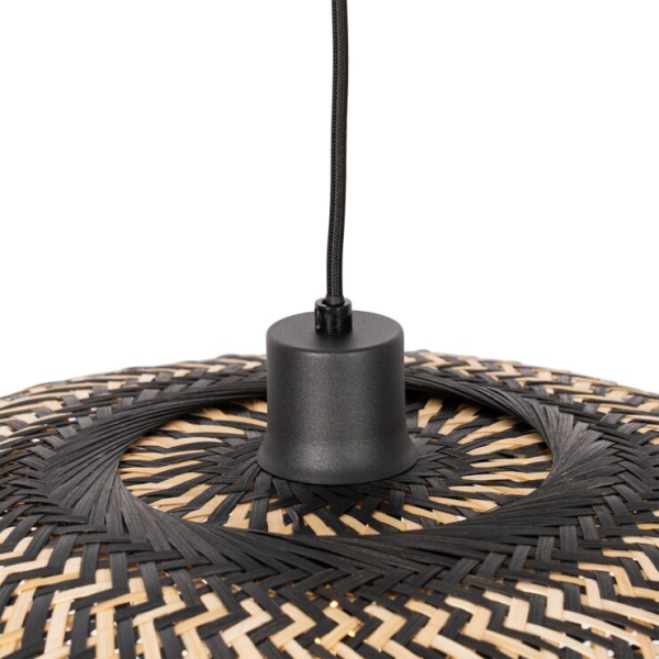 Oosterse hanglamp zwart bamboe 50 cm - ostrava