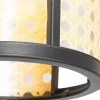 Oosterse hanglamp zwart met rotan 3-lichts langwerpig - akira