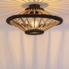 Oosterse plafondlamp bamboe met zwart 46 cm - evalin