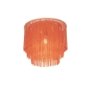 Oosterse plafondlamp goud roze kap met franjes - franxa