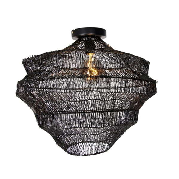 Oosterse plafondlamp zwart 45 cm - vadi