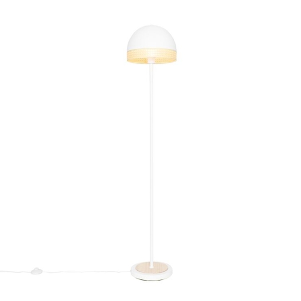 Oosterse vloerlamp wit met rotan 30 cm - magna rotan