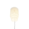 Oosterse wandlamp goud crème kap met franjes - franxa