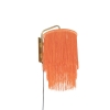 Oosterse wandlamp goud roze kap met franjes franxa 14