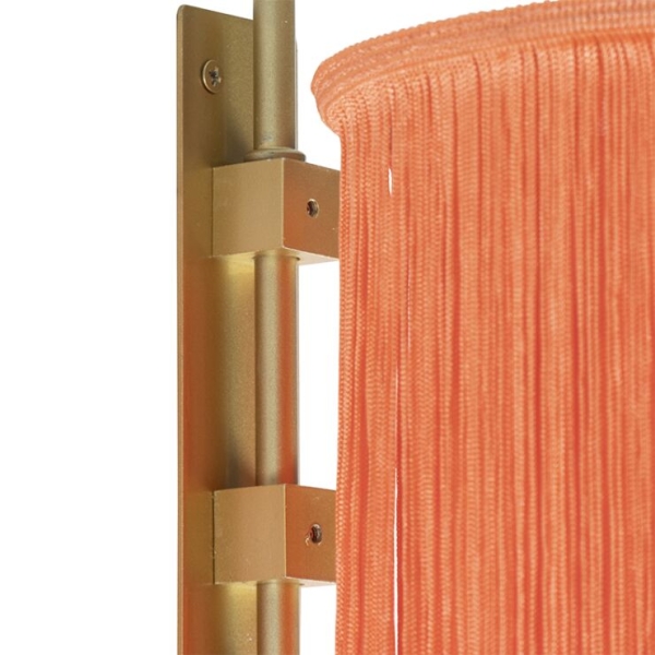 Oosterse wandlamp goud roze kap met franjes - franxa