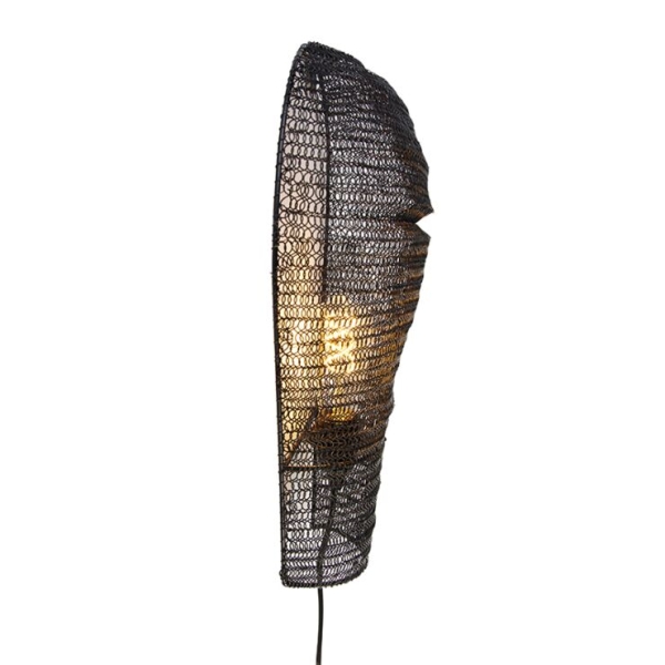 Oosterse wandlamp zwart 45 cm - nidum