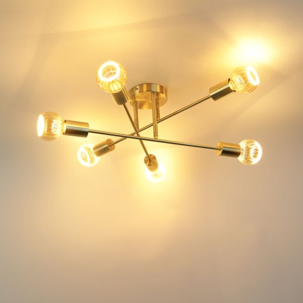 Plafondlamp goud 6-lichts incl. Deco g80 - sydney bondi