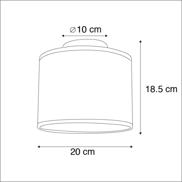Plafondlamp koper 20 cm - drum