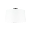 Plafondlamp mat zwart met witte kap 45 cm - Combi