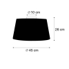 Plafondlamp mat zwart met witte kap 45 cm - combi
