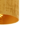 Plafondlamp mat zwart velours kap goud 25 cm - combi